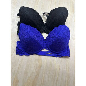 Two! Smart‎ & Sexy Bras 40D Purple Black Lace Underwire Push Up